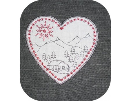 Motif de broderie machine coeur de savoie