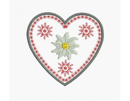 Instant download machine embroidery heart mountain