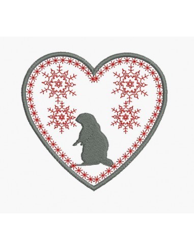 Instant download machine embroidery heart mountain