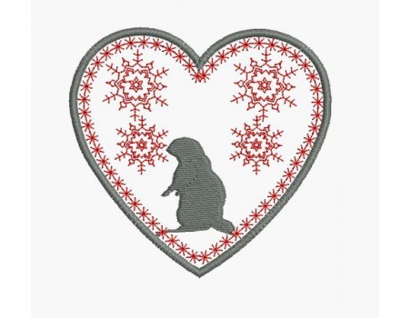 Instant download machine embroidery heart mountain