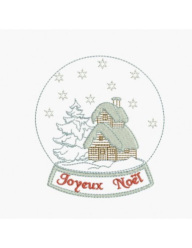 Motif de broderie machine boule de neige de noël