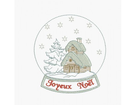 Motif de broderie machine boule de neige de noël