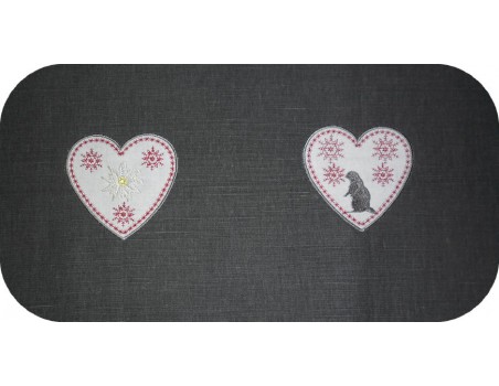 Instant download machine embroidery heart marmot mountain