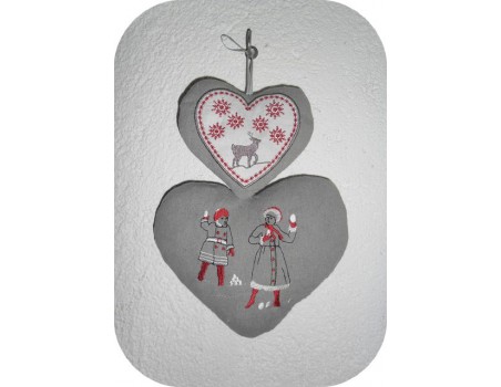 Motif de broderie machine coeur de montagne cerf