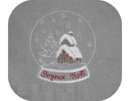 Motif de broderie machine boule de neige de noël