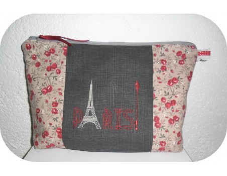 Instant download machine embroidery Paris with  Eiffel Tower