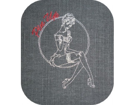 Instant download machine embroidery girl doing cutting