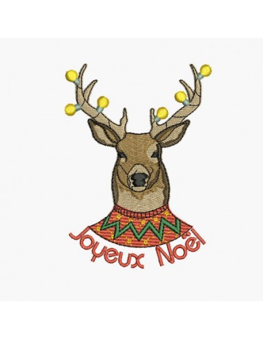 Instant download machine embroidery christmas deer