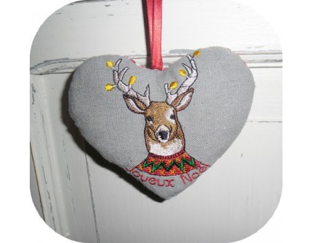 Motif de broderie machine cerf de Noël 