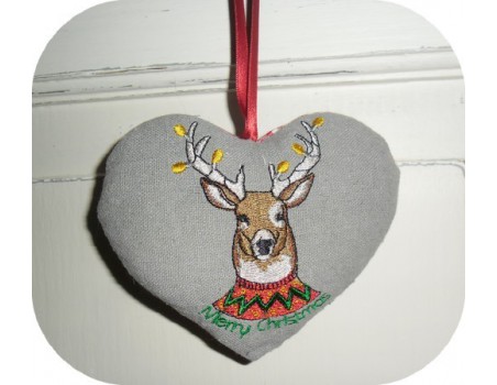 Instant download machine embroidery christmas deer