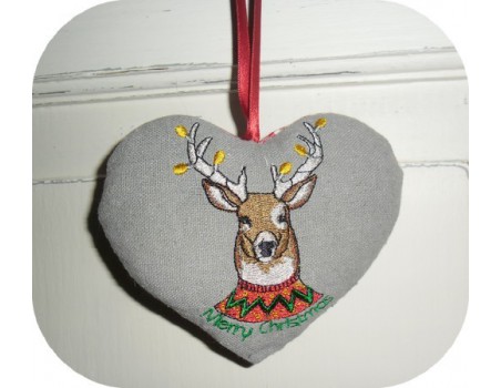 Motif de broderie machine cerf de Noël 