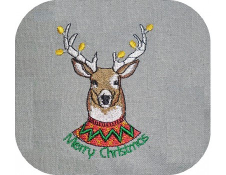 Motif de broderie machine cerf de Noël 