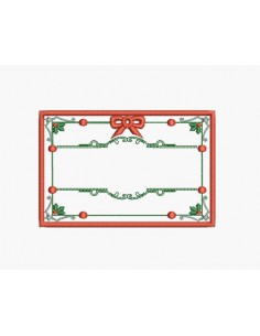 Motif de broderie machine étiquette de Noël personnalisable