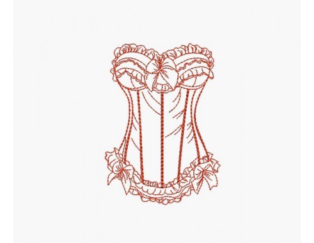 Motif de broderie machine bustier redwork