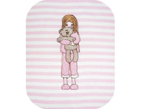 Instant download machine embroidery girl doing cutting