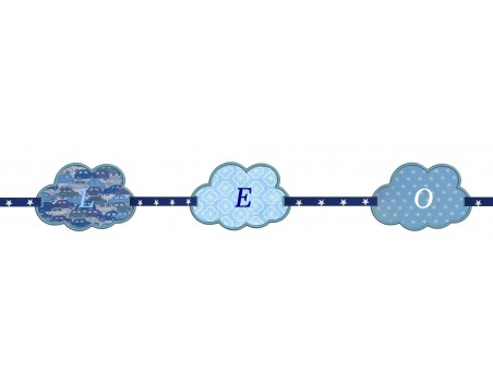 Motif de broderie machine nuage bannière ITH