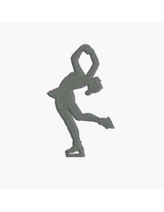 Motif de broderie machine silhouette patineuse