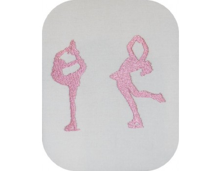 Motif de broderie machine silhouette petite patineuse