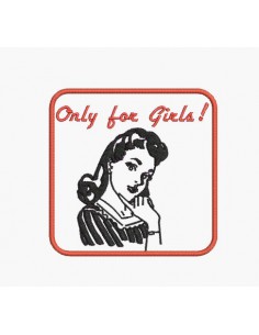 Instant download machine embroidery advertising retro woman 50 years