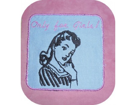 Instant download machine embroidery advertising retro woman 50 years