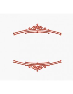 Motif de broderie machine cadre volute orient