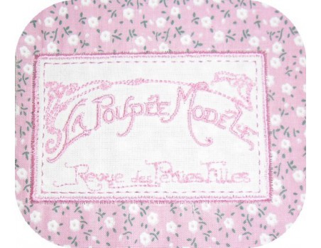 Instant download machine embroidery  frame Advertising doll retro