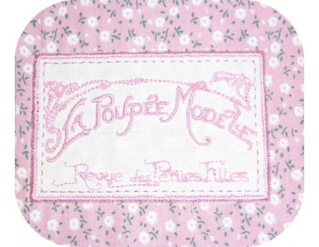 Motif de broderie machine cadre rétro poupée modéle