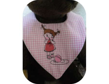 Instant download machine embroidery girl doing cutting