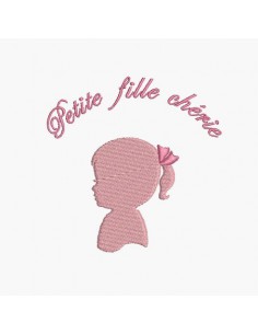 Instant download machine embroidery girl doing cutting