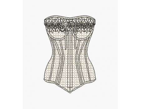 Motif de broderie machine lingerie bustier fleur