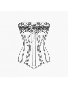 Motif de broderie machine lingerie bustier redwork fleur