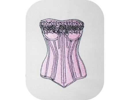 Instant download machine embroidery bustier flowers