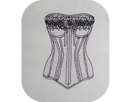 Instant download machine embroidery bustier lingerie lace flower