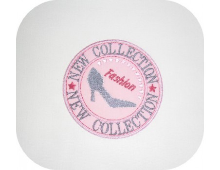 Instant download machine embroidery shoe badge customizable