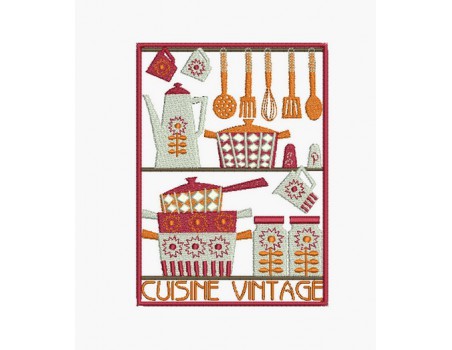 Motif de broderie machine cuisine vintage