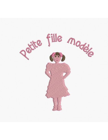 Instant download machine embroidery silhouette of girl model