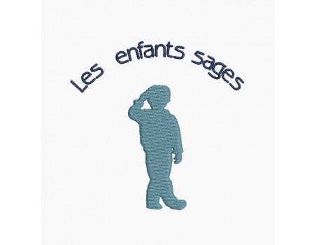 Instant download machine embroidery Silhouette boy 