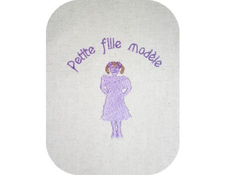 Motif de broderie machine silhouette petite fille modèle