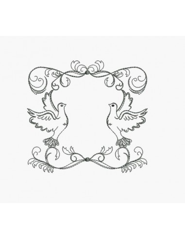 Instant download machine embroidery frame doves