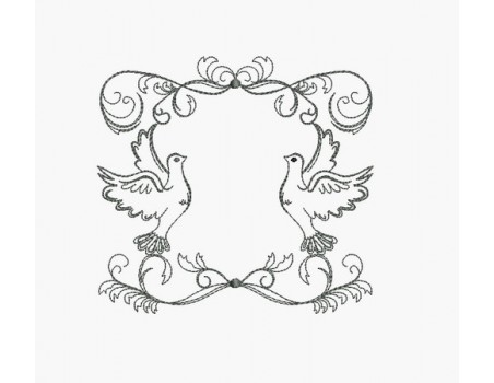 Instant download machine embroidery frame doves