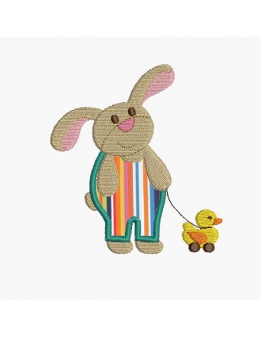 Instant download machine embroidery rabbit and duck