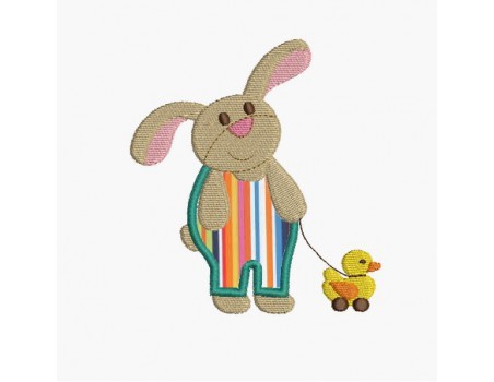 Motif de broderie machine lapin appliqué