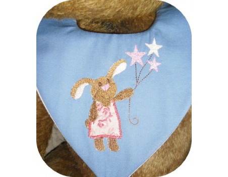 Instant download machine embroidery rabbit and star