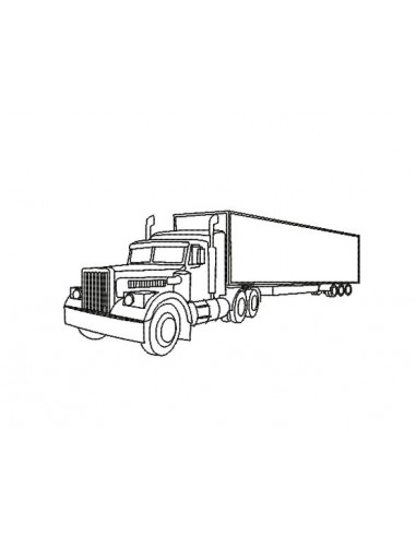 Instant download machine embroidery redwork truck 