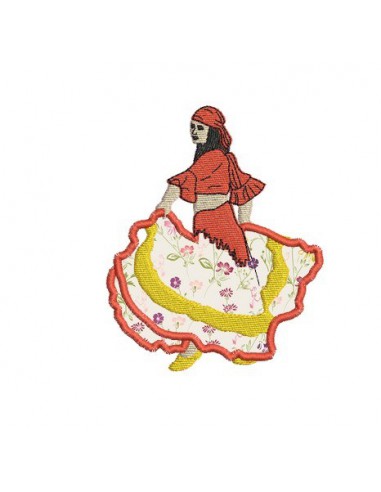 Instant download machine embroidery gypsy woman