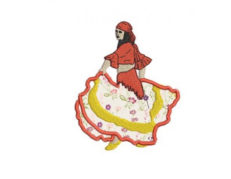 Instant download machine embroidery gypsy woman