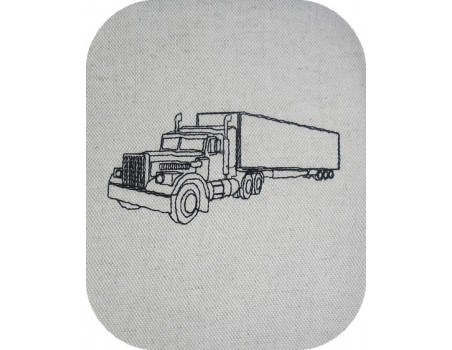 Instant download machine embroidery redwork truck 