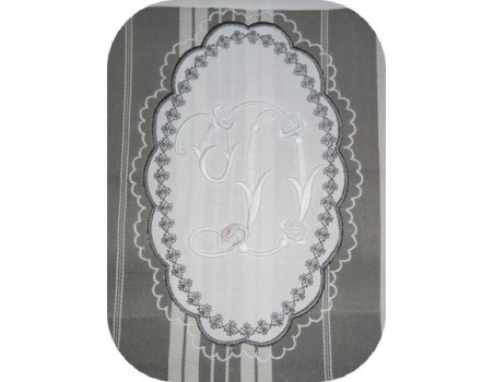Instant download machine embroidery lace frame applied