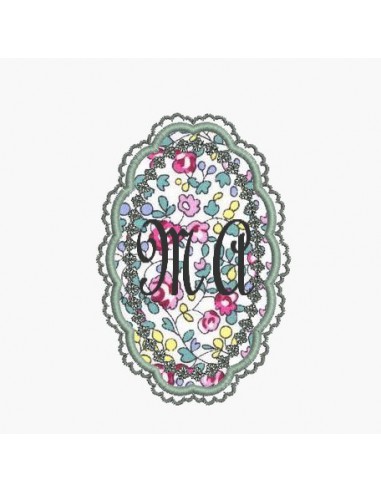 Instant download machine embroidery lace frame applied