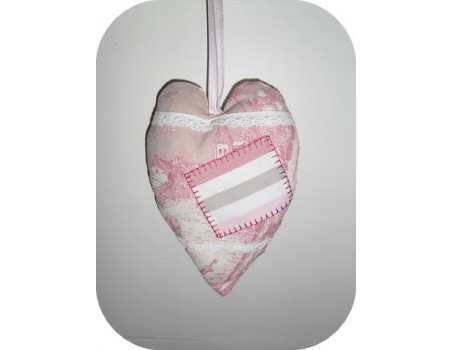 Motif de broderie machine coeur dentelle ITH